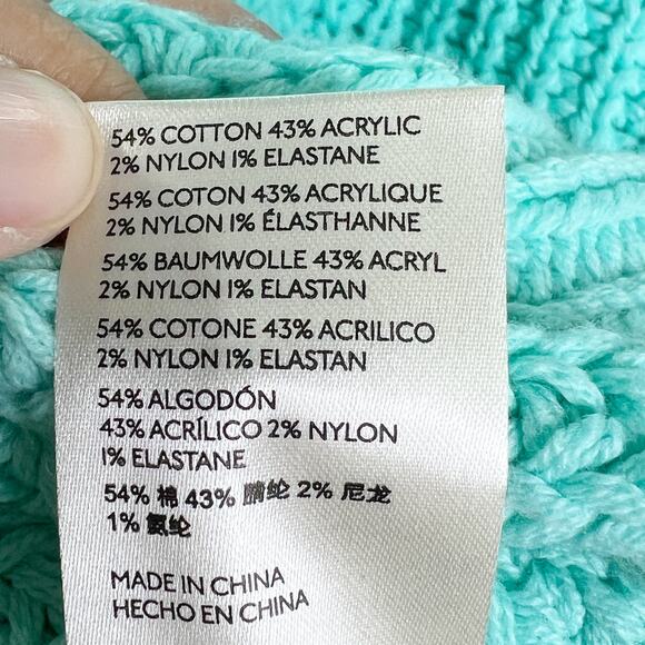 Free People S NEW Swim Too Deep Turtleneck Sweater Aqua Slouchy *flaw - Picture 9 of 13